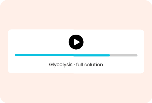 Video player showing the lesson Glycolysis, full solution